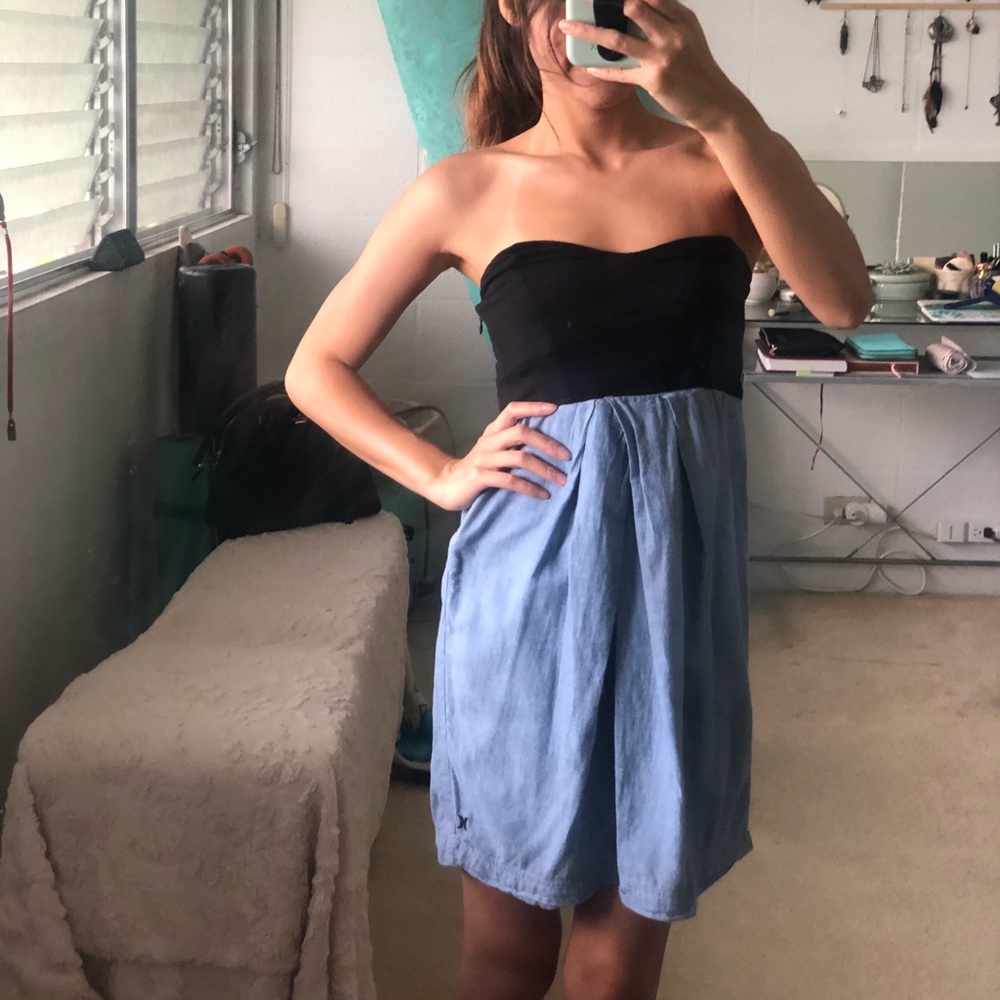 Hurley strapless two tone dress